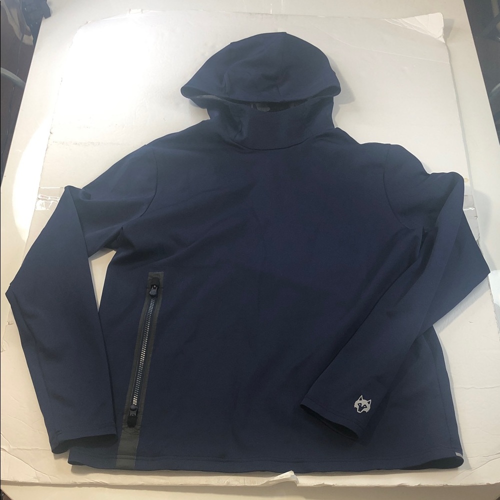 Greyson Cokato Hoodie Men's Medium Navy Blue Golf Pullover Waterproof Pocket Zip